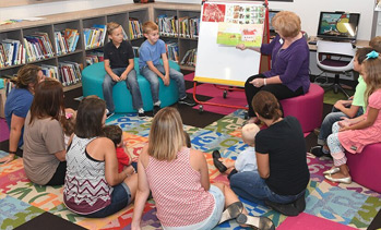 kids circled up for story time