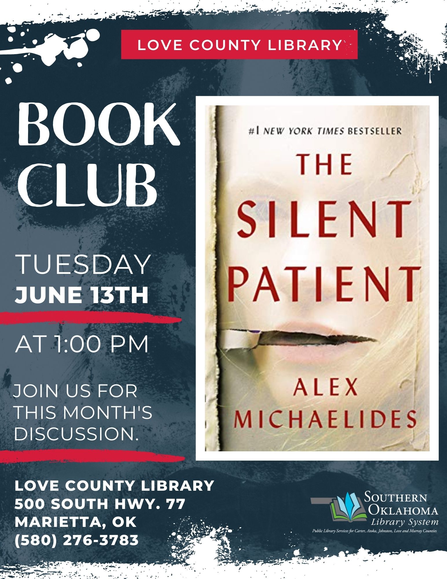 Book Club Silent Patient LCL Flyer